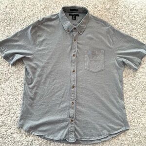 Mark Law Men's Light Blue Button-Down Casual Athleisure 100% Cotton XL Shirt